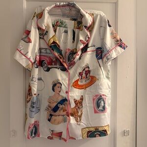 SHESHOW Queen Elizabeth II Vintage Pajama Set Short Size Medium